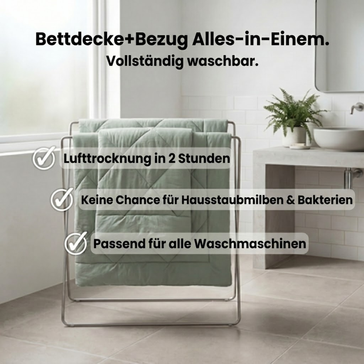 2-in-1 Bettdecke, die Bettlaken überflüssig macht