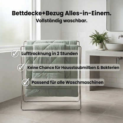 2-in-1 Bettdecke, die Bettlaken überflüssig macht